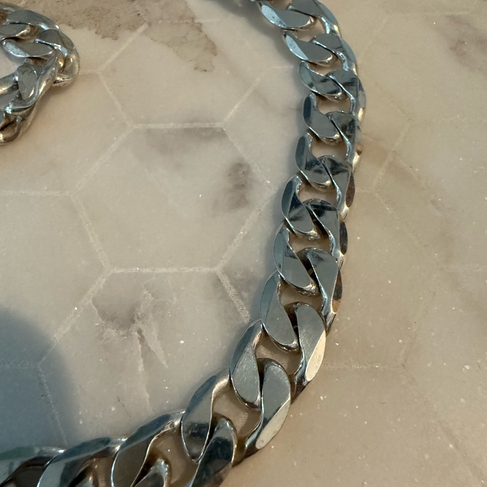 Chunky Silver Chain Necklace in 925 sterling silver